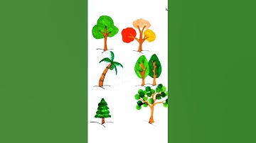 6 Easy way to draw trees #art #painting #drawing #shorts #viral