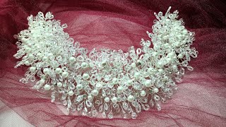 Making a bridal crown with crystal stones