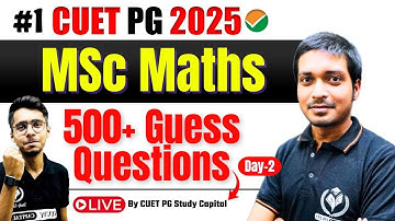 CUET PG 2025 MSc Maths | MCQ