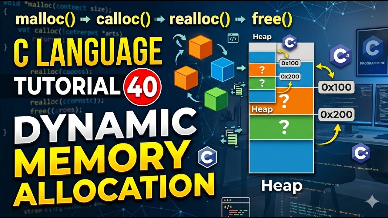 C Language Tutorial-40 | Dynamic Memory Allocation in C - YouTube