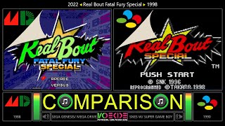 [😈] Real Bout Fatal Fury Special (Sega Genesis vs SNES) Side by Side Comparison - Dual Longplay