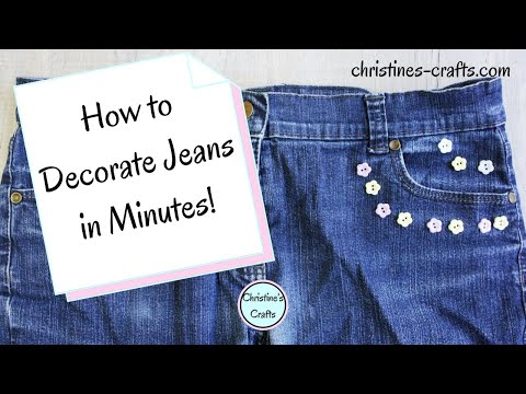 HOW TO DECORATE YOUR  OLD JEANS DIY - Ideas and Tutorial using Buttons