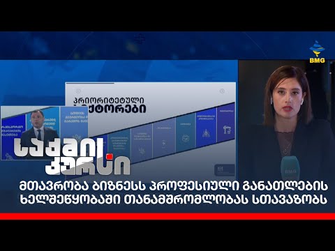 მთავრობა ბიზნესს პროფესიული განათლების ხელშეწყობაში თანამშრომლობას სთავაზობს