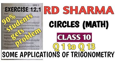 RD Sharma class 10 Ex-12.1|| height and distance|| chapter 12 math Rd Sharma|| maths || cbse board