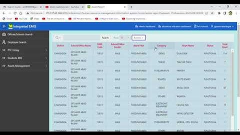 how to made assets profile, assets detail and assets report on integrated EMIS