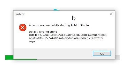 An Error Occurred While Starting Roblox Studio FIX 2021