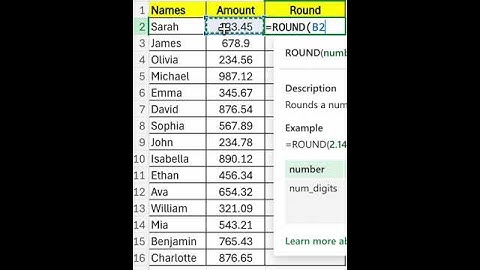 Rounding Numbers In Excel | Round Function Excel | Round Formula Excel | Learn Excel #round #excel