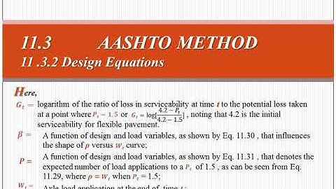Pavement sructural design 7, flexible structural design, Design Equations 1