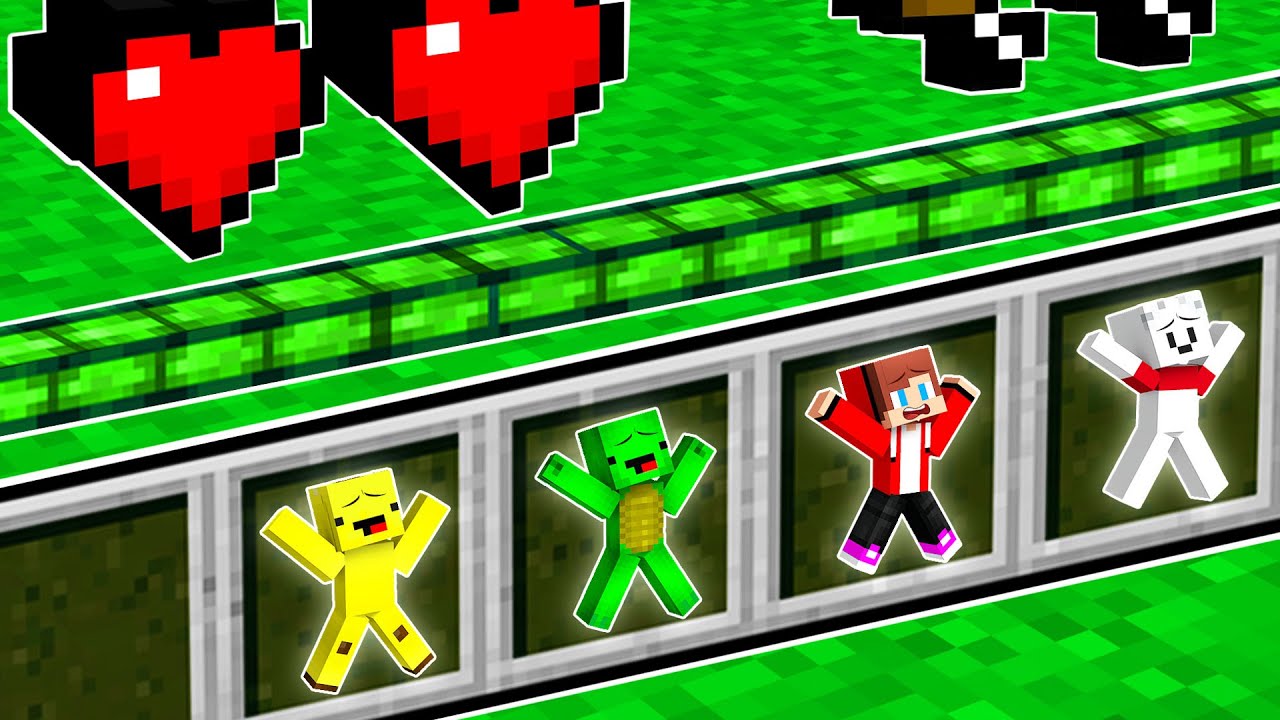 JJ, Mikey, Carrie and BananaKid have Shrunk and are Stuck in the Inventory - Maizen (Minecraft)