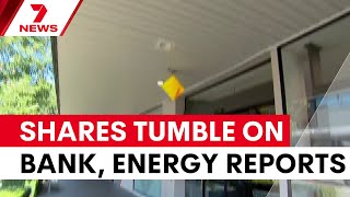 Australian share market slides on bank, energy results | 7NEWS