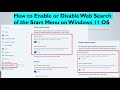 How to Enable or Disable Web Search of the Start Menu on Windows 11 OS