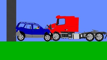 Truck vs Cars Crash Test | Algodoo Gameplay