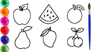 How to Draw Fruits Step by Step for Beginners | Different Types of Fruits Drawing | Fruits Drawing