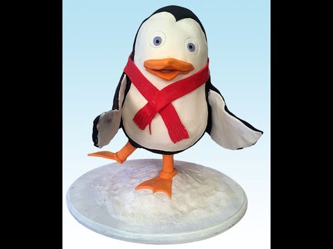 3-D Dancing Madagascar Penguin Structured Novelty Cake Decorating How To Video Tutorial Pt 15