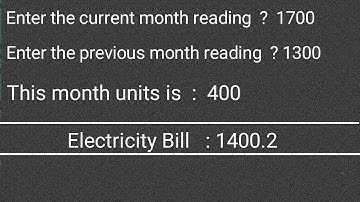 How to write a% program to % calculate the % electricity bill units,  % C/C+..