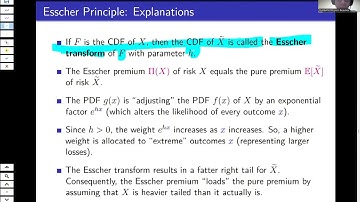 ACST3060: Esscher Premium Principle