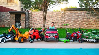 Artem RIDE ON Power Wheels Cars Collection Learn colors with cars for children Funny video for kids