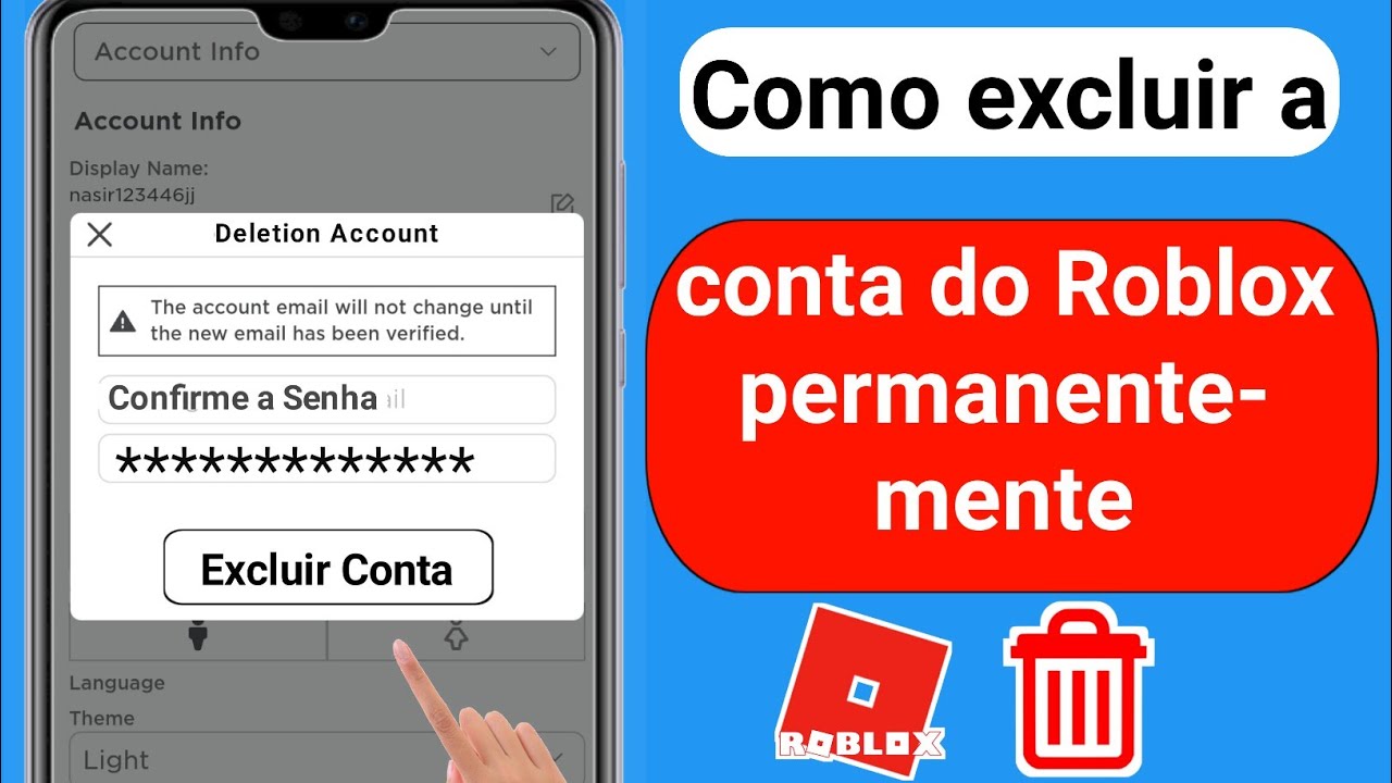 Como Excluir Conta Roblox Permanentemente  Como excluir uma conta do Roblox  (2023) 