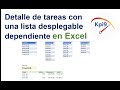 Detalle de tareas con una lista desplegable dependiente en Excel