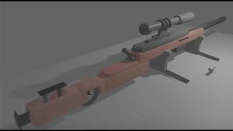 Hunting sniper rifle 3D model with firing and priming