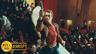 Arnold Schwarzenegger saves the boy and with his help kills the main villains / Last Action Hero
