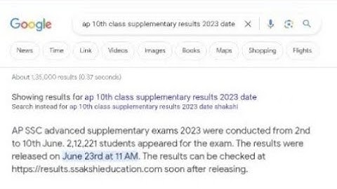 ap 10th class supplementary results 2023 date latest update