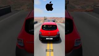 Apple vs Samsung… who wins THIS? 😳 #beamngdrive #beamngcrashes #beamng