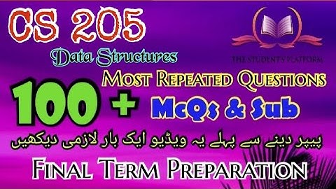 CS205 || Final Term Preparation || McQs || Subjective Files || The Student