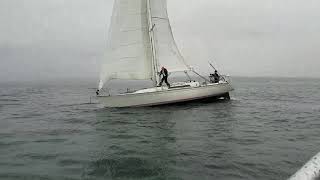 Sailboat drops unsecured anchor during Race Your House 2017