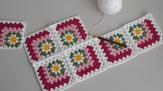 You will definitely love joining the granny squares with 2 different geometric patterns  squre join