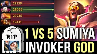 1 vs 5 Sumiya the Best Invoker World! RIP Combo vs AM Meepo Epic Gameplay Dota 2