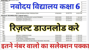 Navodaya Entrance Exam Result 2023/Navodaya Class 6th Entrance Result Date 2023/Jnv 6th Result date