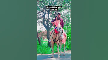 Horse Riding with Cute Girl #yogendrasharma #horseriding #cutegirl