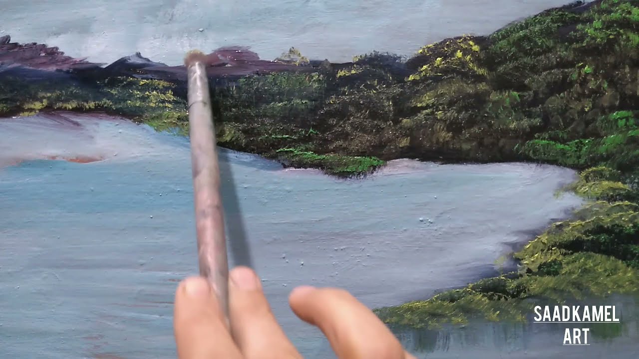 How to paint a beautiful landscape..oil paint YouTube