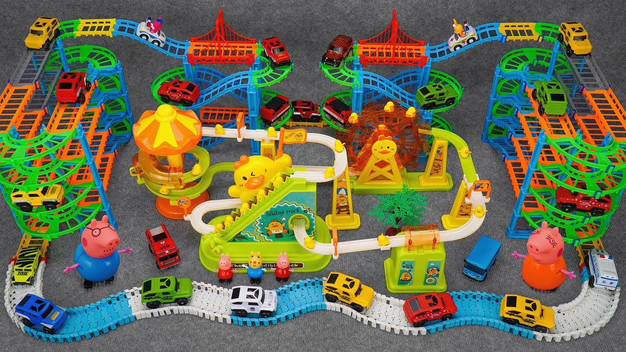 26 minutes of satisfying Ball track and off-road vehicle track toy ASMR | Toy review