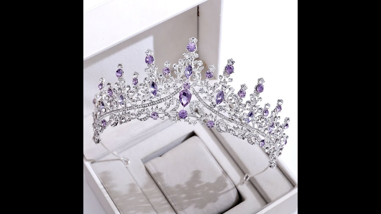 Purple Baroque Bridal Tiara – Lavender Wedding Crown | Hair 