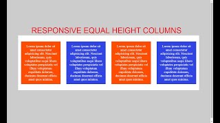 How To Create Responsive Equal Height Columns With Css only Profile