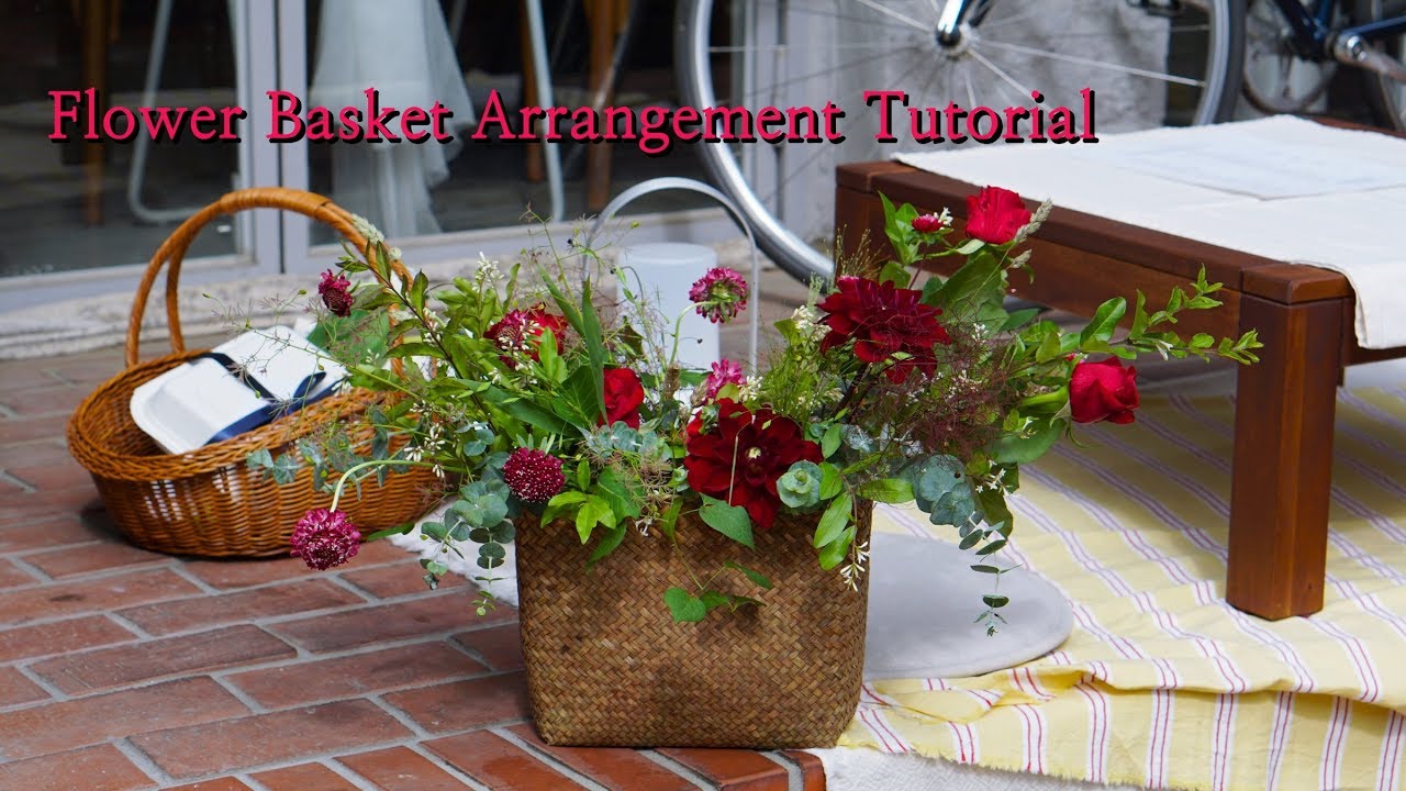 Flower Basket Arrangement tutorial YouTube