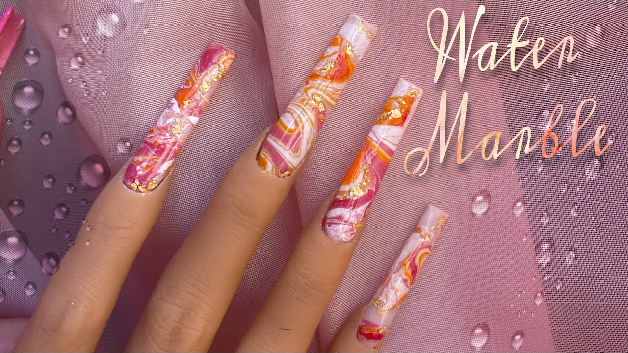 How to do water marble nails. 🩷 colors from @Arctic Fox #nailart #sum... |  TikTok