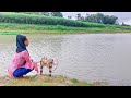 Best Fishing Video 2023 | Traditional Girl Catching fish With Plastic Bottle by Hook