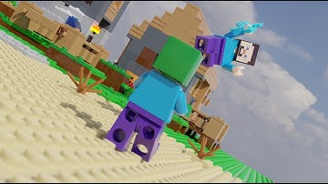 Lego Minecraft The Zombie Attack [BLENDER ANIMATION]
