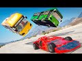 Spiderman Flipping Buses with Ramp Buggy (GTA 5 Mods)