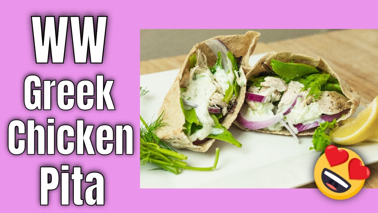 WW Freestyle Greek Chicken Pita (Only 4 smartpoints) Quick Weight Watchers Dinner Recipe