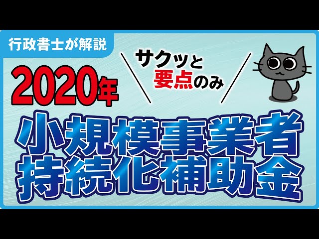 【動画】2020年小規模事業者持続化補助金についてザックリ解説
