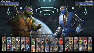 Donatello vs Sub Zero (Very Hard)  Mortal Kombat 11 vs Injustice 2 | 4K UHD Gameplay