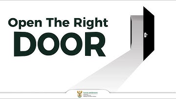 OPEN THE RIGHT DOOR - Intro on the Department of Human Settlements range of programmes & entities.