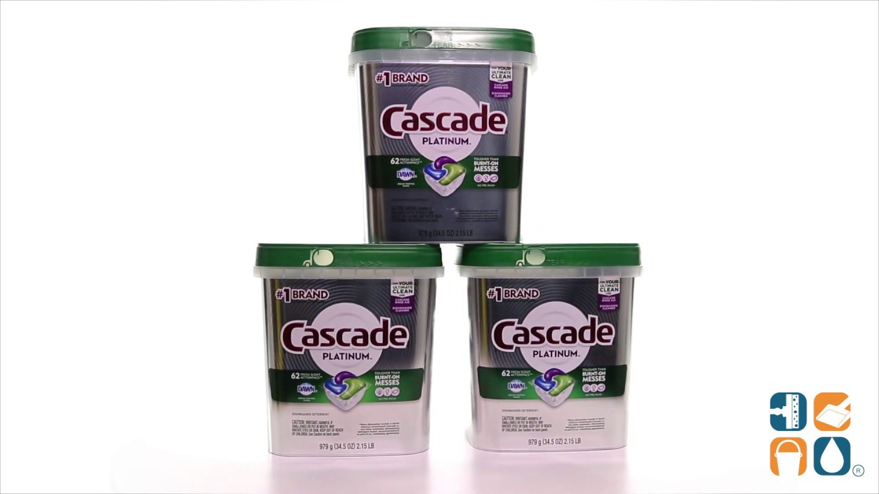 Cascade Platinum Dishwasher Detergent, Fresh Scent, ActionPacs - 62 actionpacs, 979 g