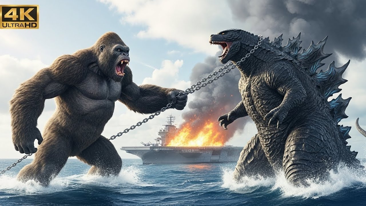 When Titans Clash: Kong vs Godzilla Cinematic Fight!