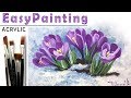 "Crocus" How to paint flowers 🎨ACRYLIC tutorial for beginners