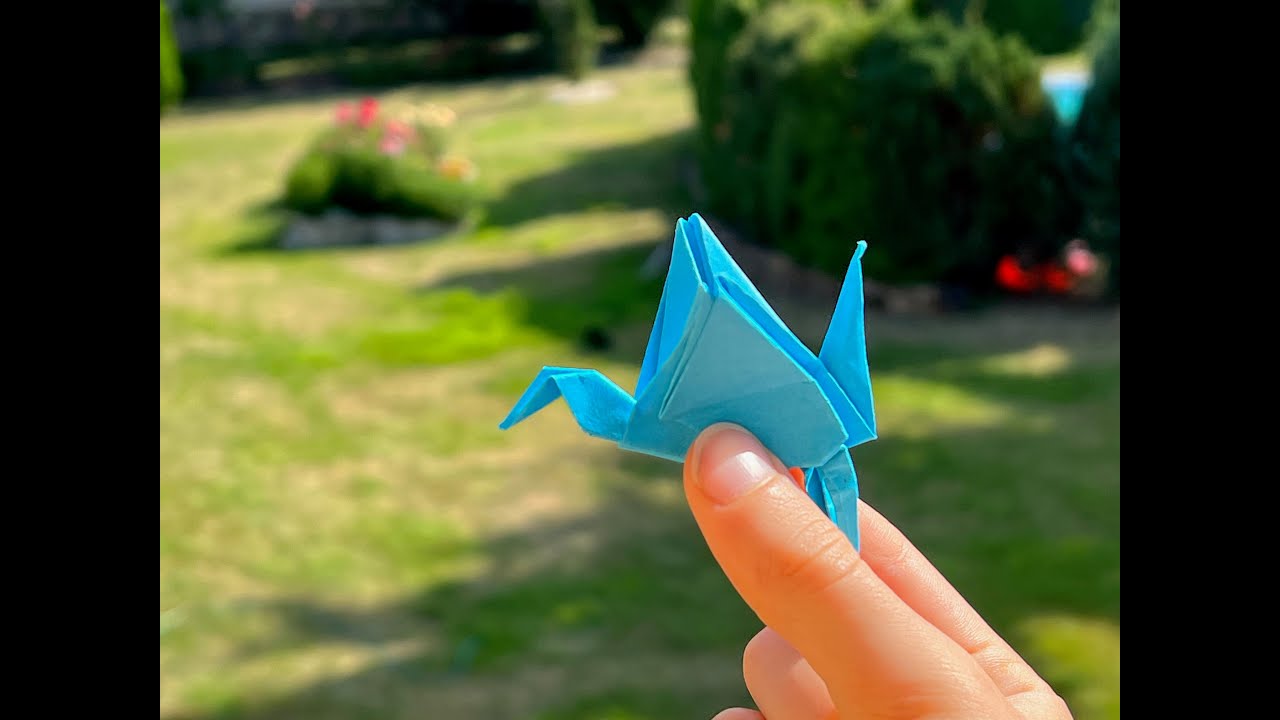 How to make a simple origami standing crane YouTube